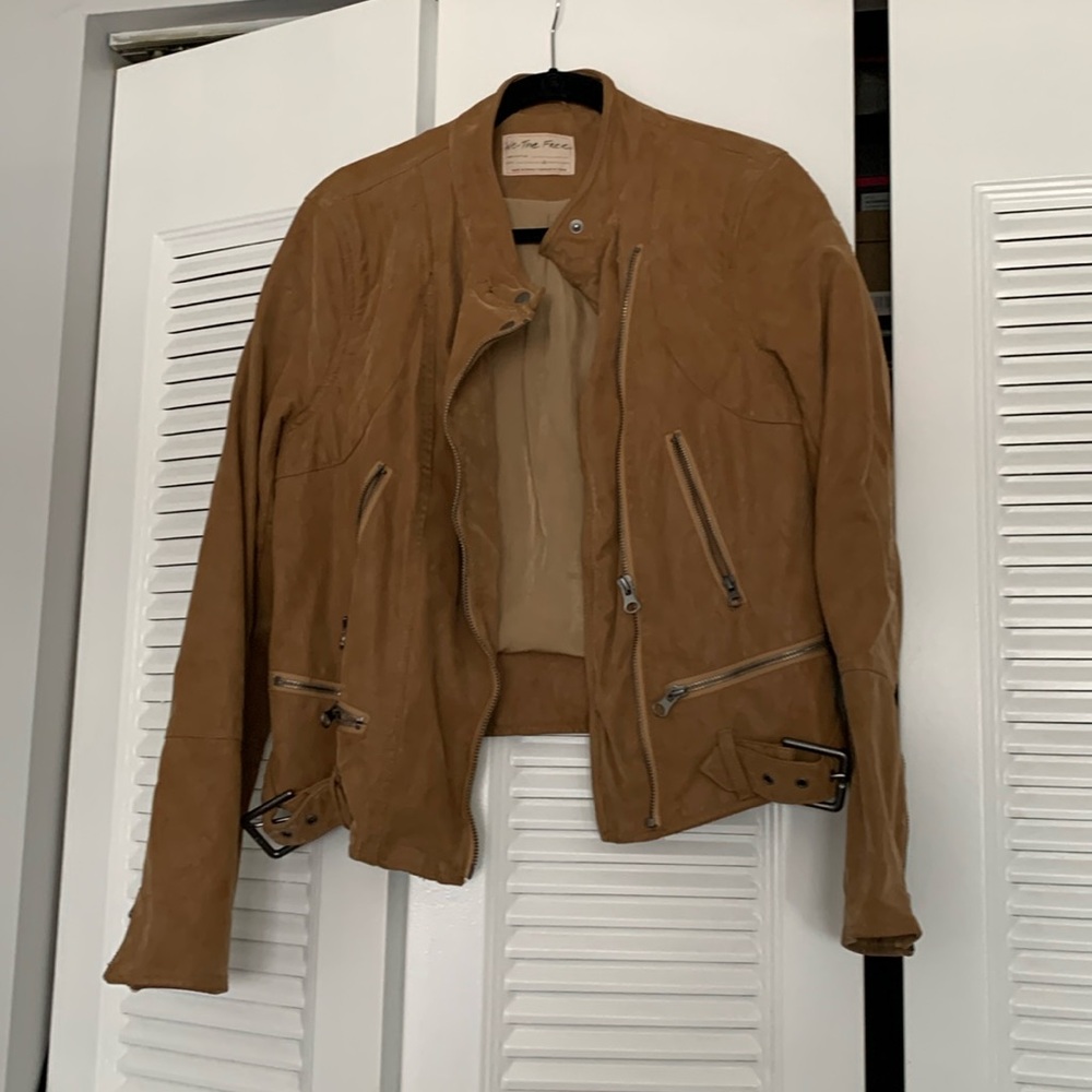 We The Free Tan Leather Jacket